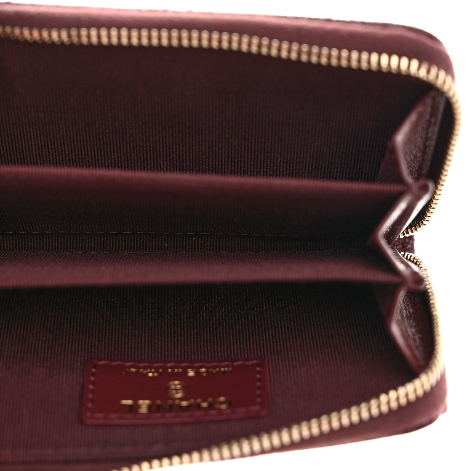 Chanel Caviar Quilted Zip Around Coin Purse Burgundy 5 of 7