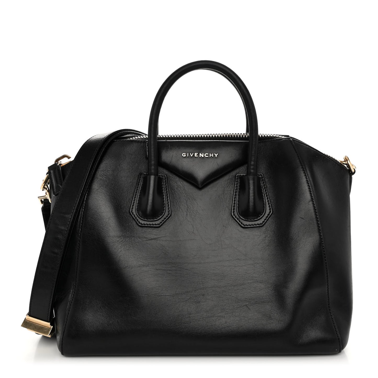 Shiny Lord Calfskin Medium Antigona Black