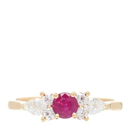 Tiffany 18K Yellow Gold Diamond Ruby Victoria Ring 53 6.25 1 of 4