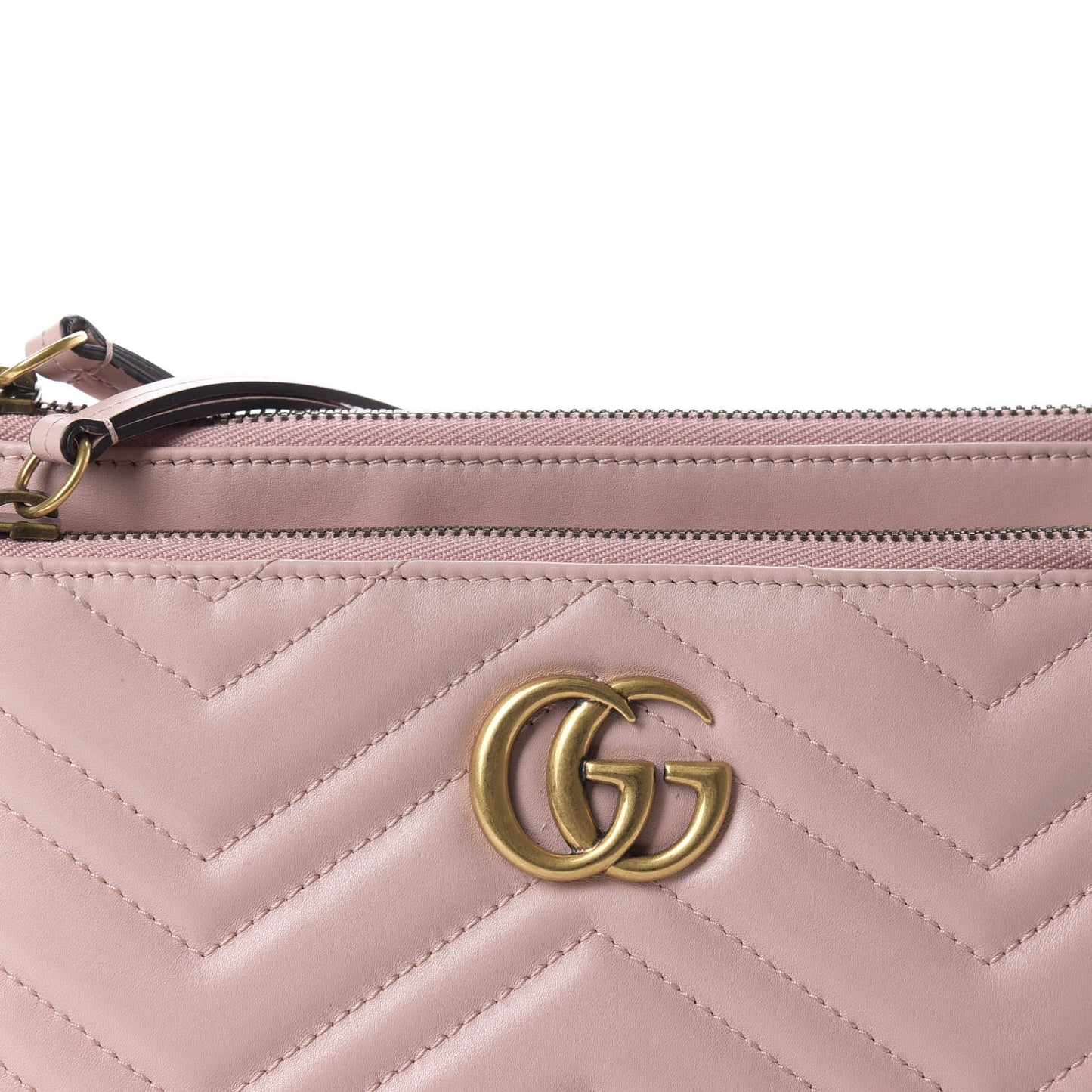 Calfskin Matelasse Small GG Marmont Double Zip Shoulder Bag Perfect Pink
