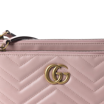 Gucci Calfskin Matelasse Small GG Marmont Double Zip Shoulder Bag Perfect Pink 11 of 11