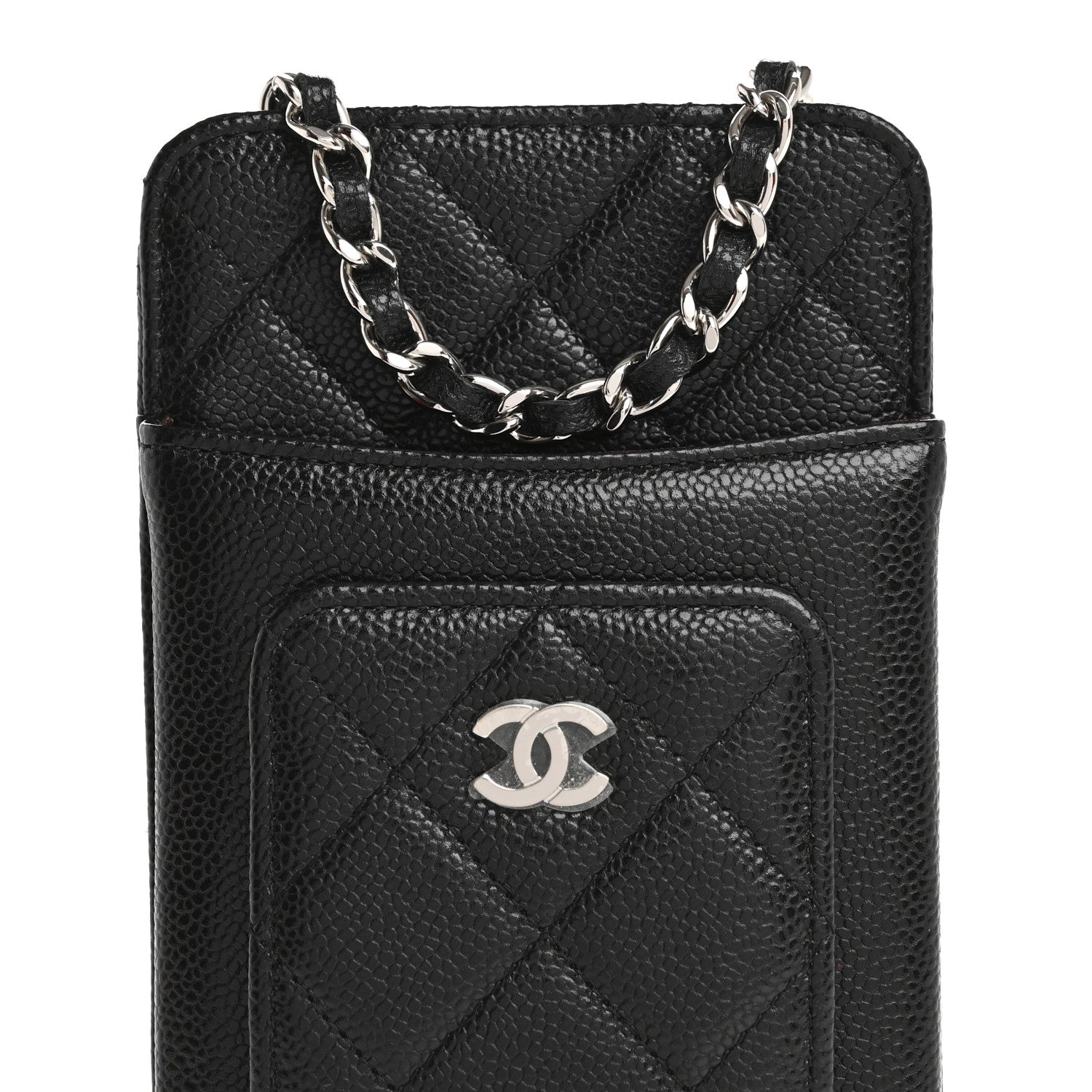 Chanel Caviar Quilted Zip Phone Case Black 8 of 14