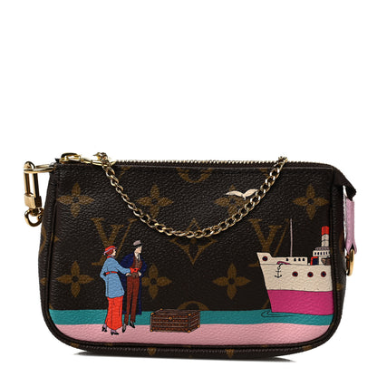 Louis Vuitton Monogram 2016 Christmas Animation Mini Pochette Accessories Rose Ballerine 1 of 7