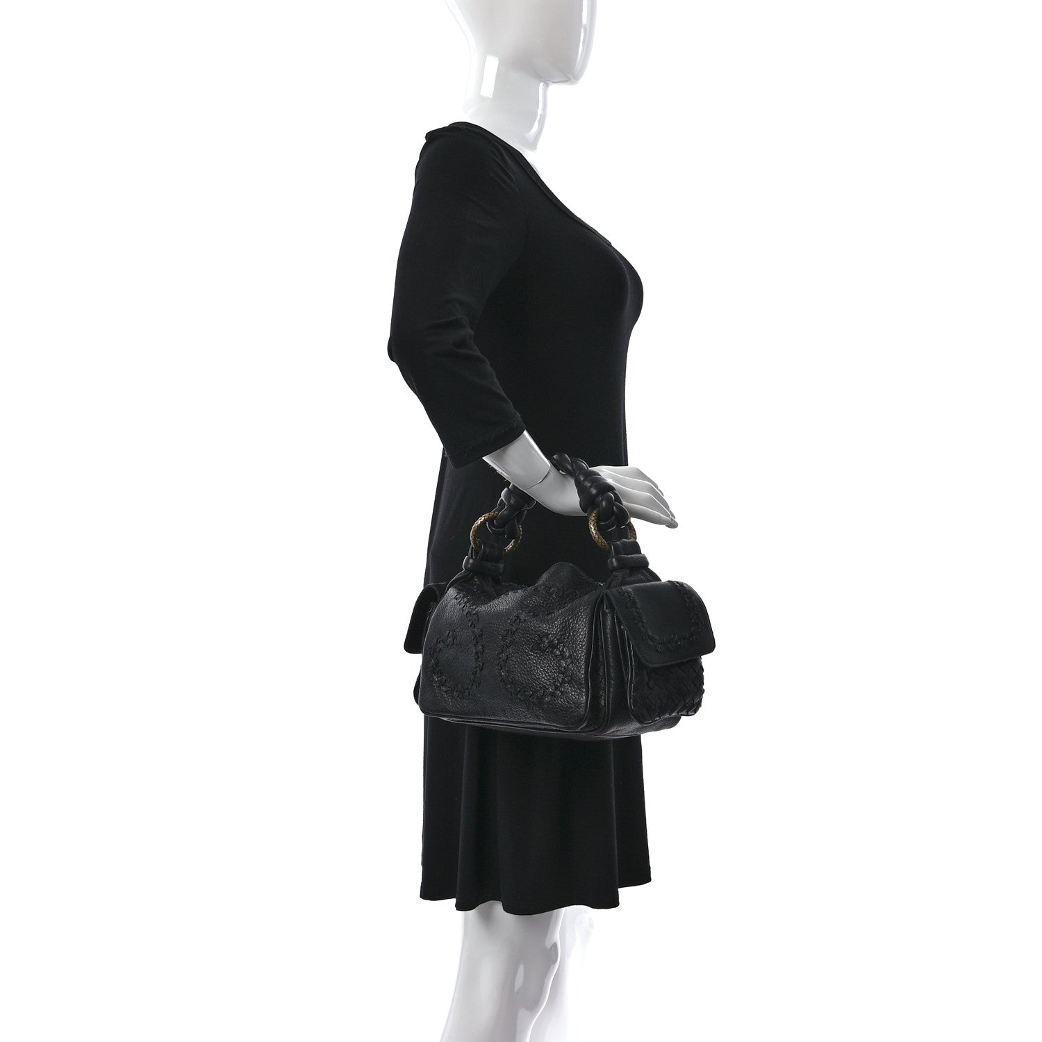 Bottega Veneta Cervo Woven Cocker Hobo Nero Black 2 of 9