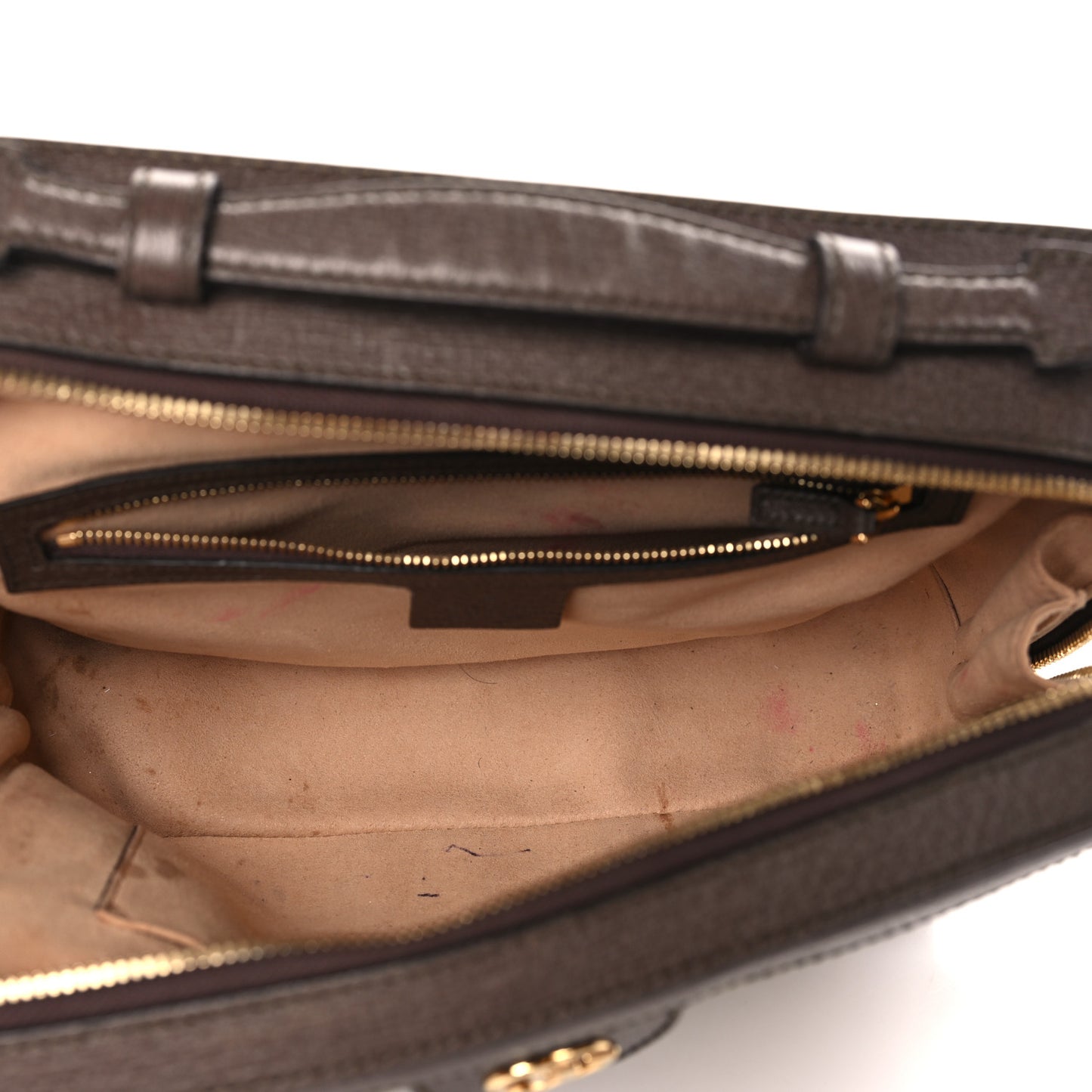 GG Supreme Monogram Web Small Ophidia Top Handle Shoulder Bag Brown