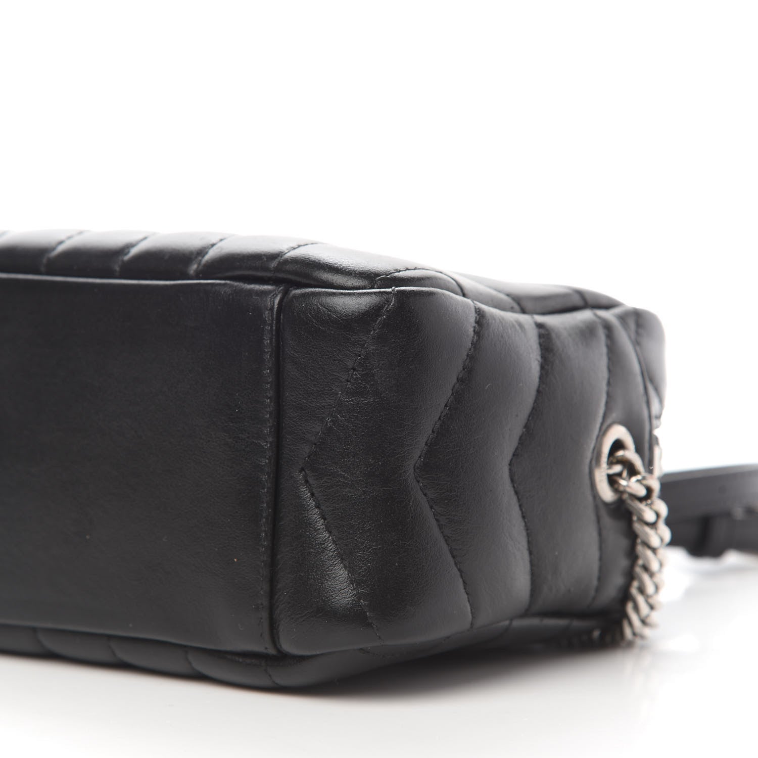 Saint Laurent Calfskin Y Quilted Monogram Mini Loulou Camera Bag Black 9 of 10