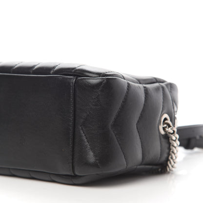 Saint Laurent Calfskin Y Quilted Monogram Mini Loulou Camera Bag Black 9 of 10