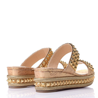 Christian Louboutin Liege Pepite 60 Platform Sandals 40 Version Gold 4 of 10
