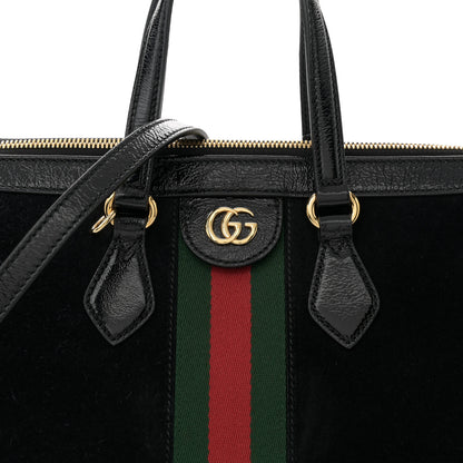Gucci Suede Patent GG Web Medium Ophidia Tote Bag Black 8 of 13