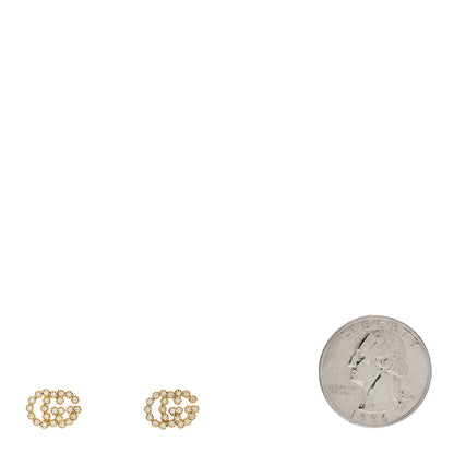 Gucci 18K Yellow Gold Diamond Running G Earrings 2 of 5