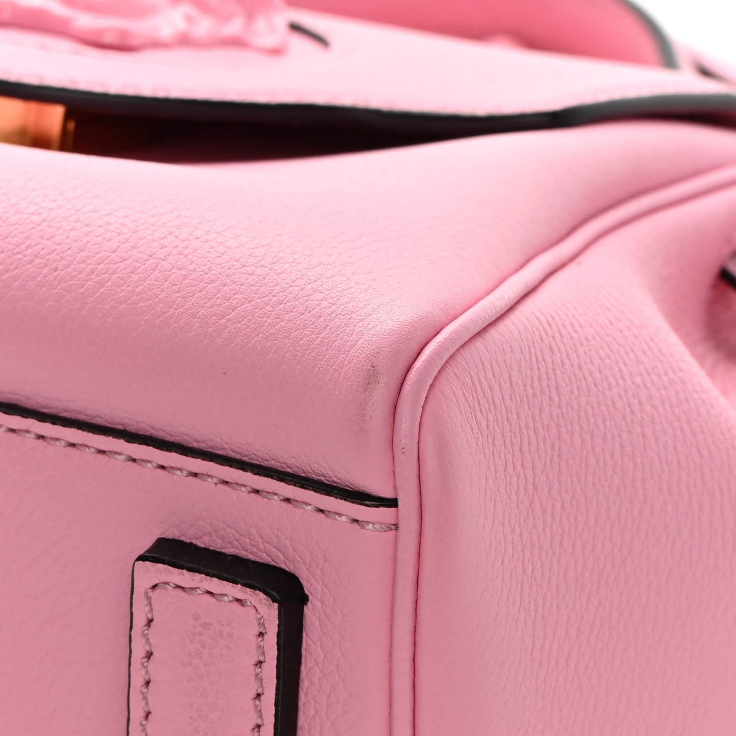 Grained Calfskin Small La Medusa Top Handle Bag Pink
