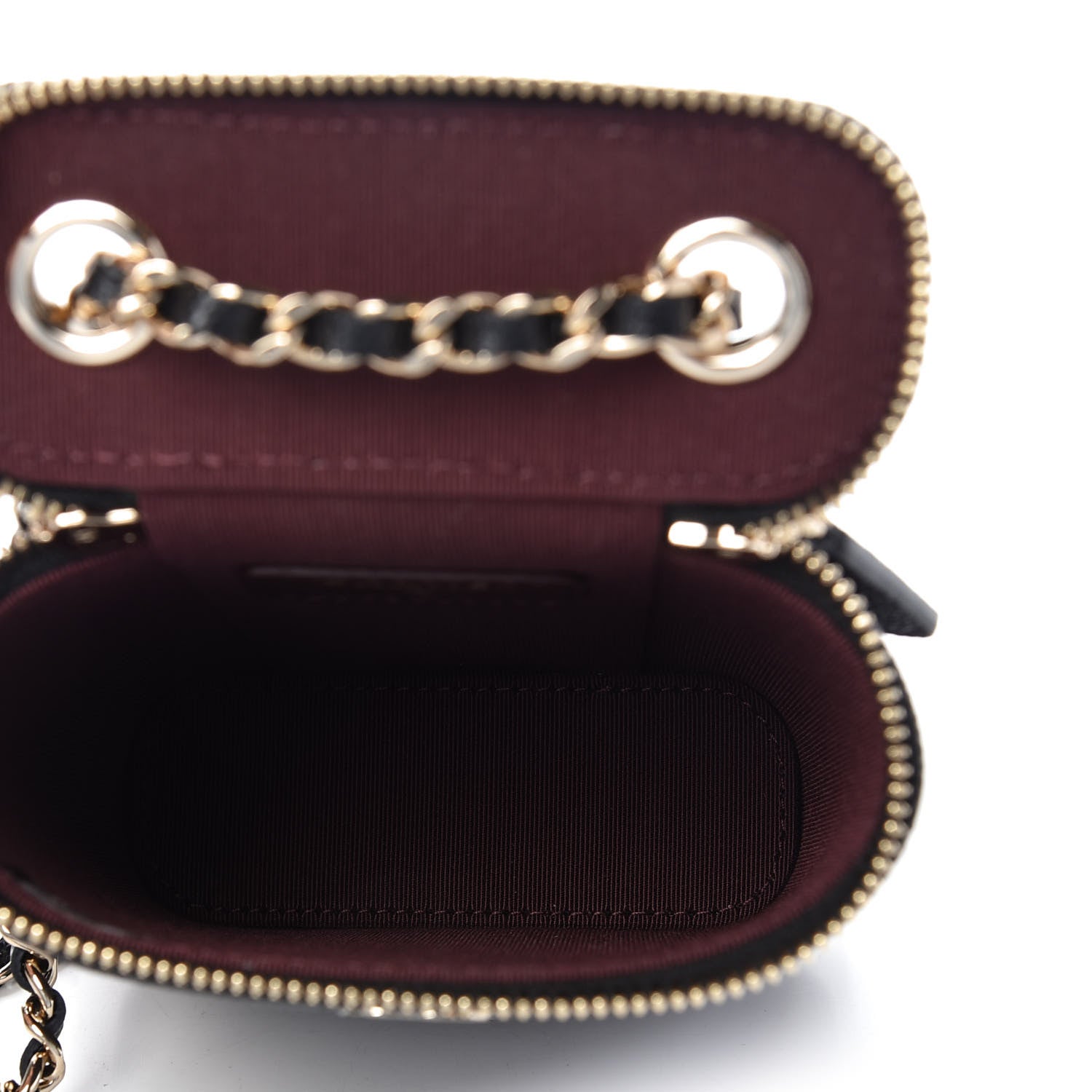 Chanel Caviar Quilted Small Vertical Coco Beauty Vanity Case With Chain Black 5 of 9