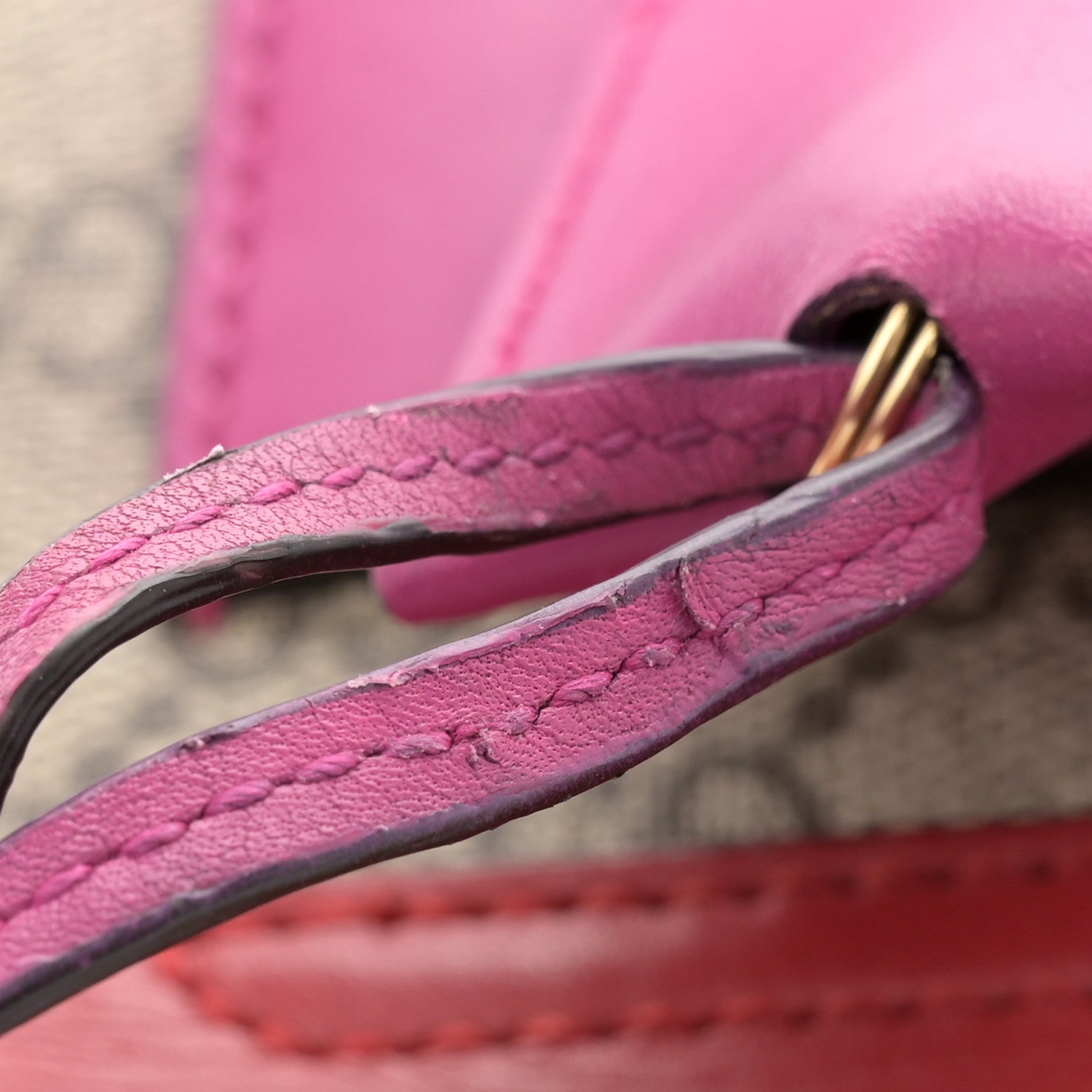 Gucci GG Supreme Monogram Calfskin Medium Padlock Shoulder Bag Beige Hibiscus Red New Rosette 13 of 14