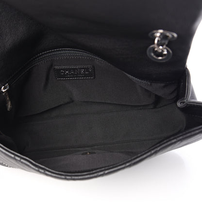 Chanel Calfskin Studded Chevron Quilted Wars Flap Black 4 of 9