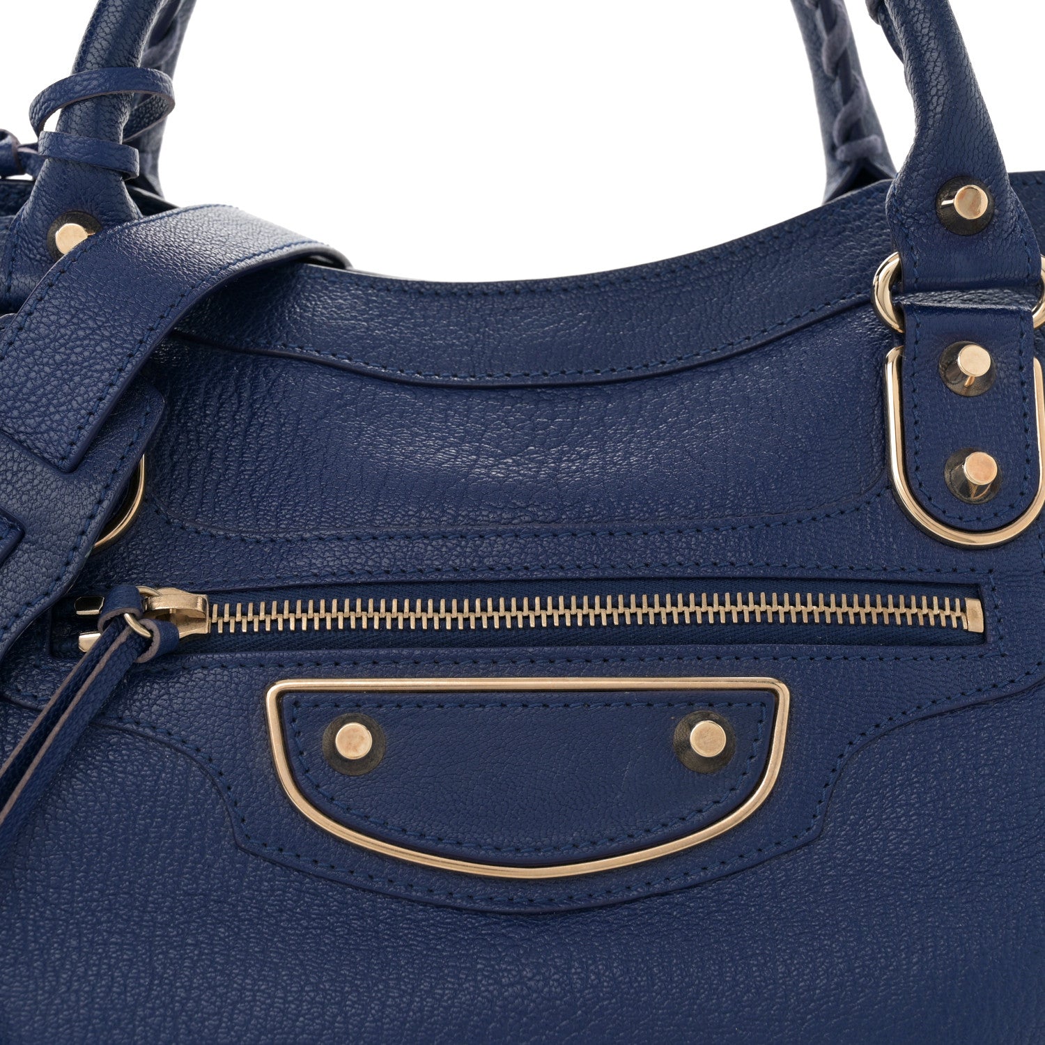 Balenciaga Chevre Gold Metallic Edge Hardware City Bleu Roi 9 of 14