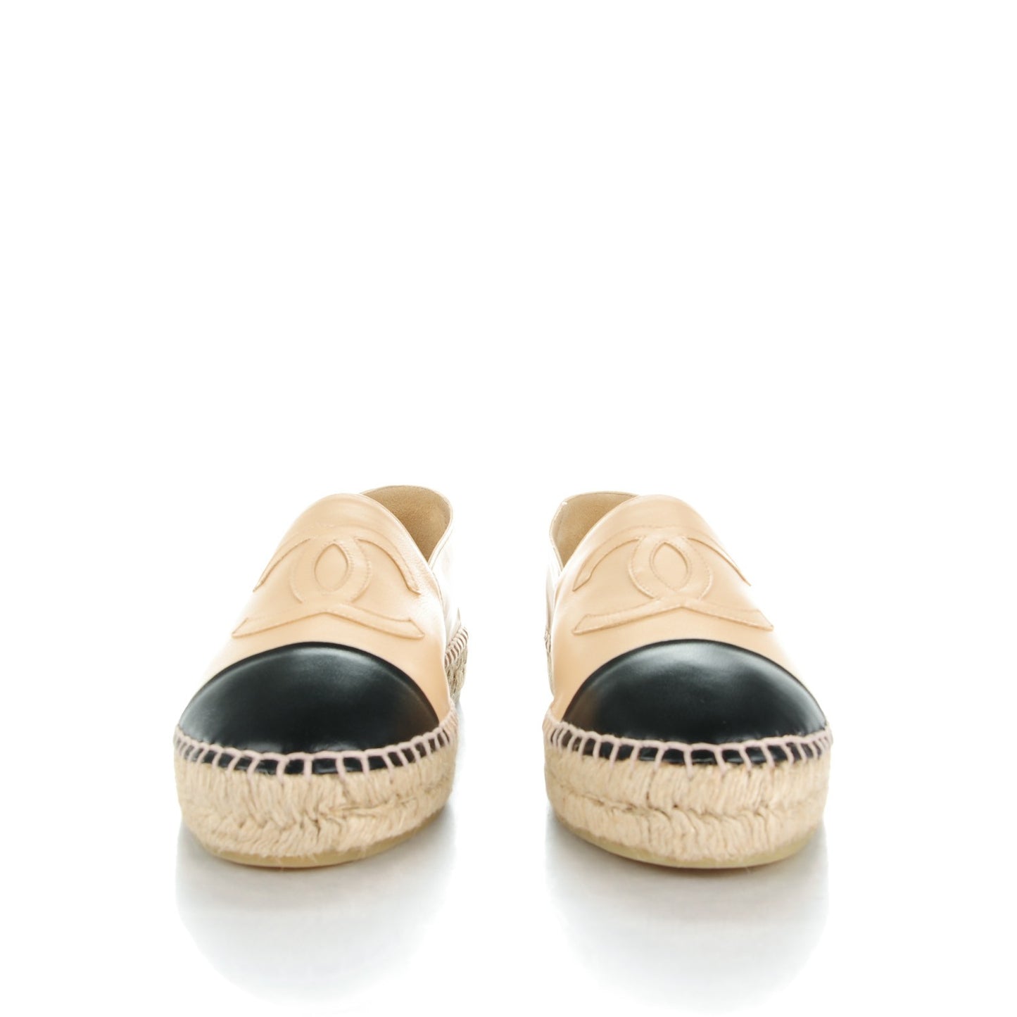 Lambskin CC Espadrilles 40 Beige Black
