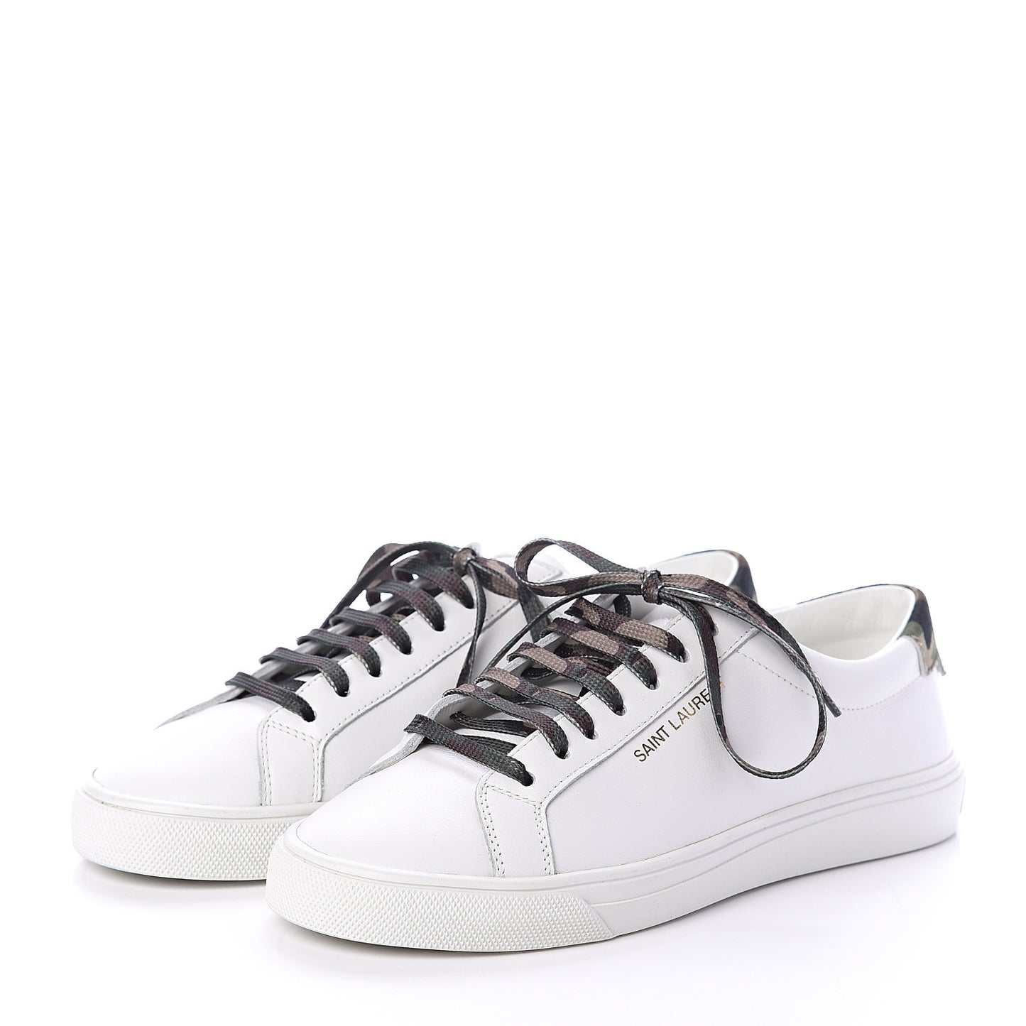 Calfskin Camouflage Womens Andy Low Top Sneakers 35.5 Optic White
