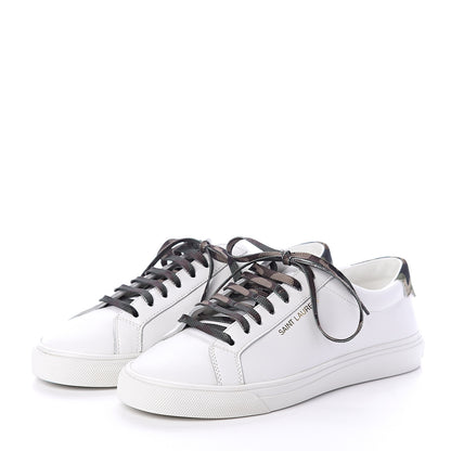 Saint Laurent Calfskin Camouflage Womens Andy Low Top Sneakers 35.5 Optic White 3 of 7