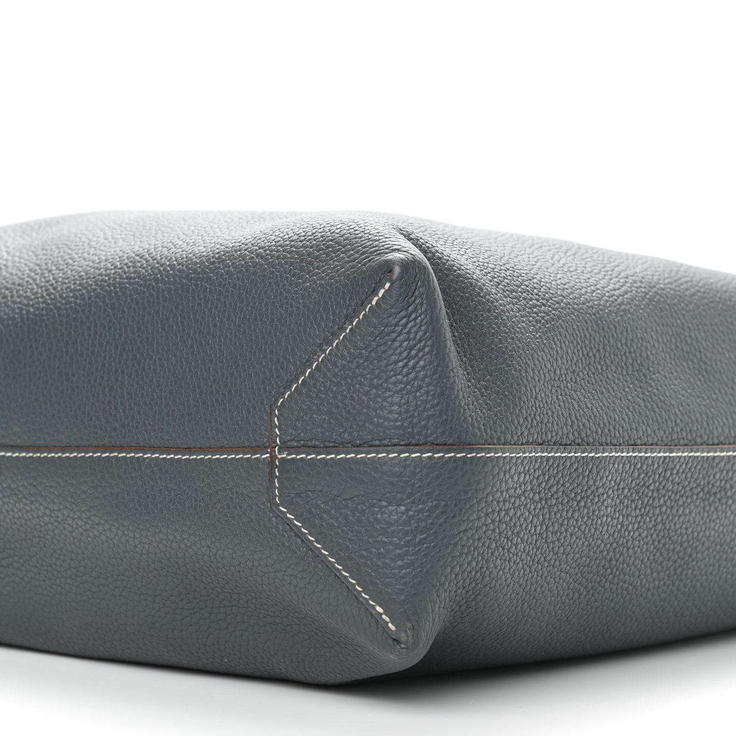Taurillon Clemence Double Sens 36 Reversible Tote Gris Perle Bleu Orage