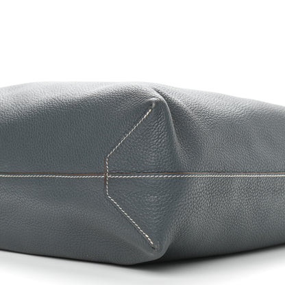Hermes Taurillon Clemence Double Sens 36 Reversible Tote Gris Perle Bleu Orage 12 of 17