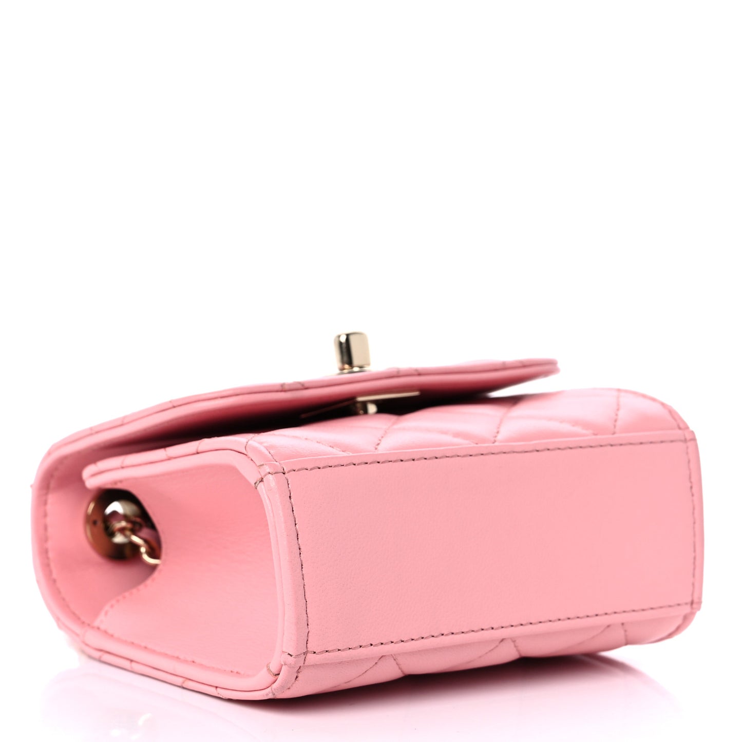 Lambskin Quilted Mini Trendy CC Clutch With Chain Pink