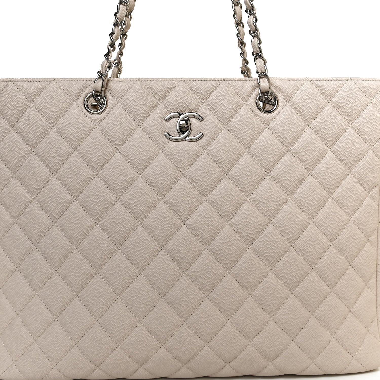 Chanel Caviar Quilted Large Classic Shopping Tote Light Beige 7 of 9