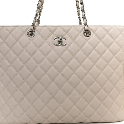 Chanel Caviar Quilted Large Classic Shopping Tote Light Beige 7 of 9