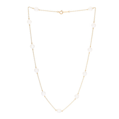Mikimoto 18K Yellow Gold Akoya Pearl 6-6.5mm Station Necklace 2 of 4