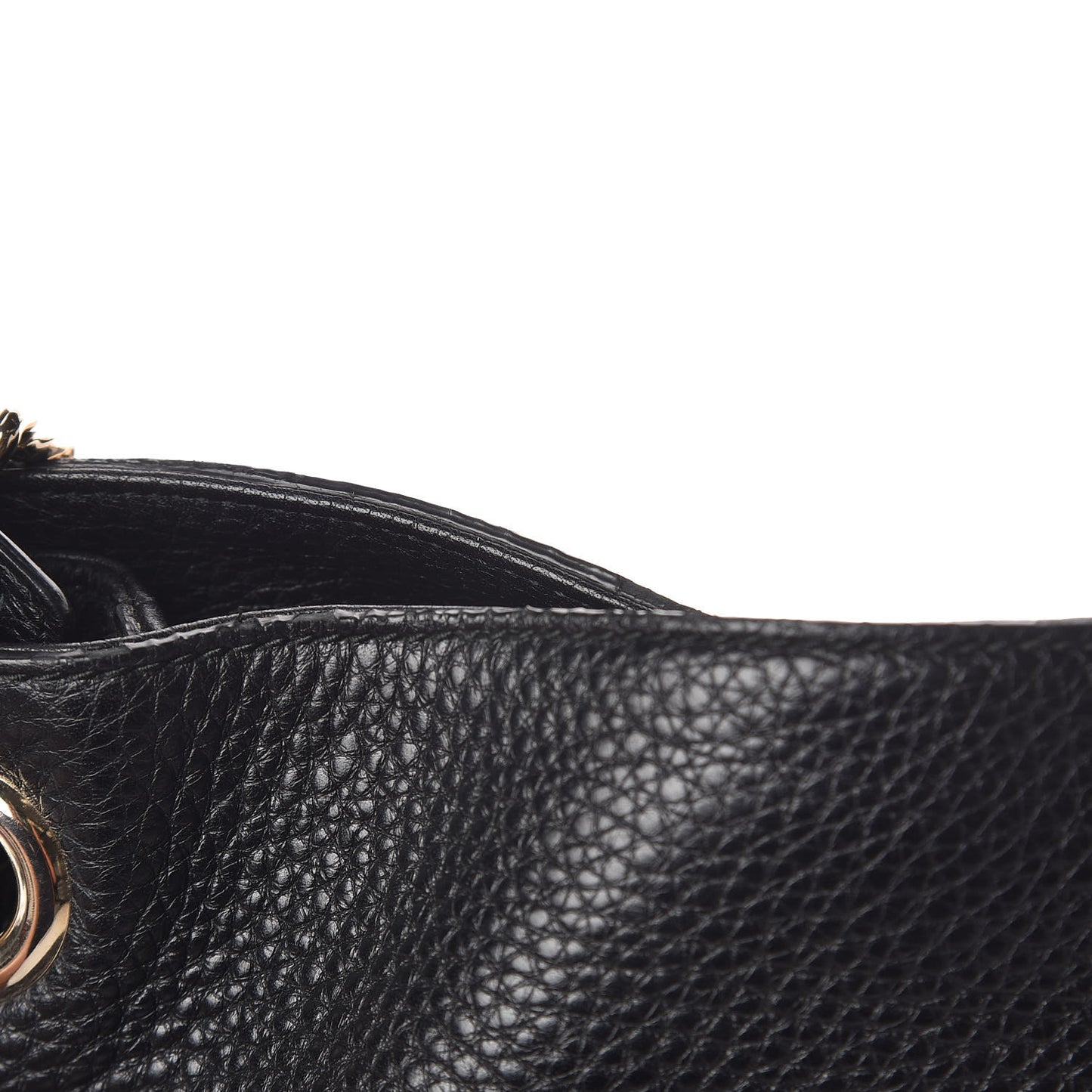 Pebbled Calfskin Medium Soho Chain Shoulder Bag Black