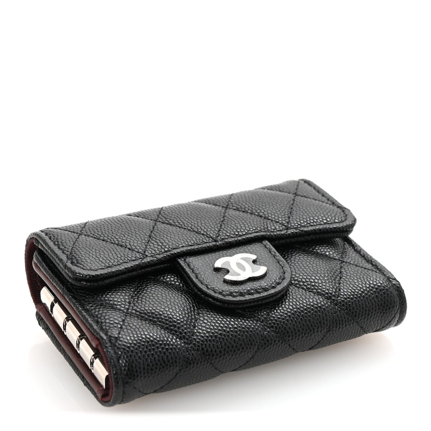 Caviar Quilted Classic 4 Key Holder Wallet Black
