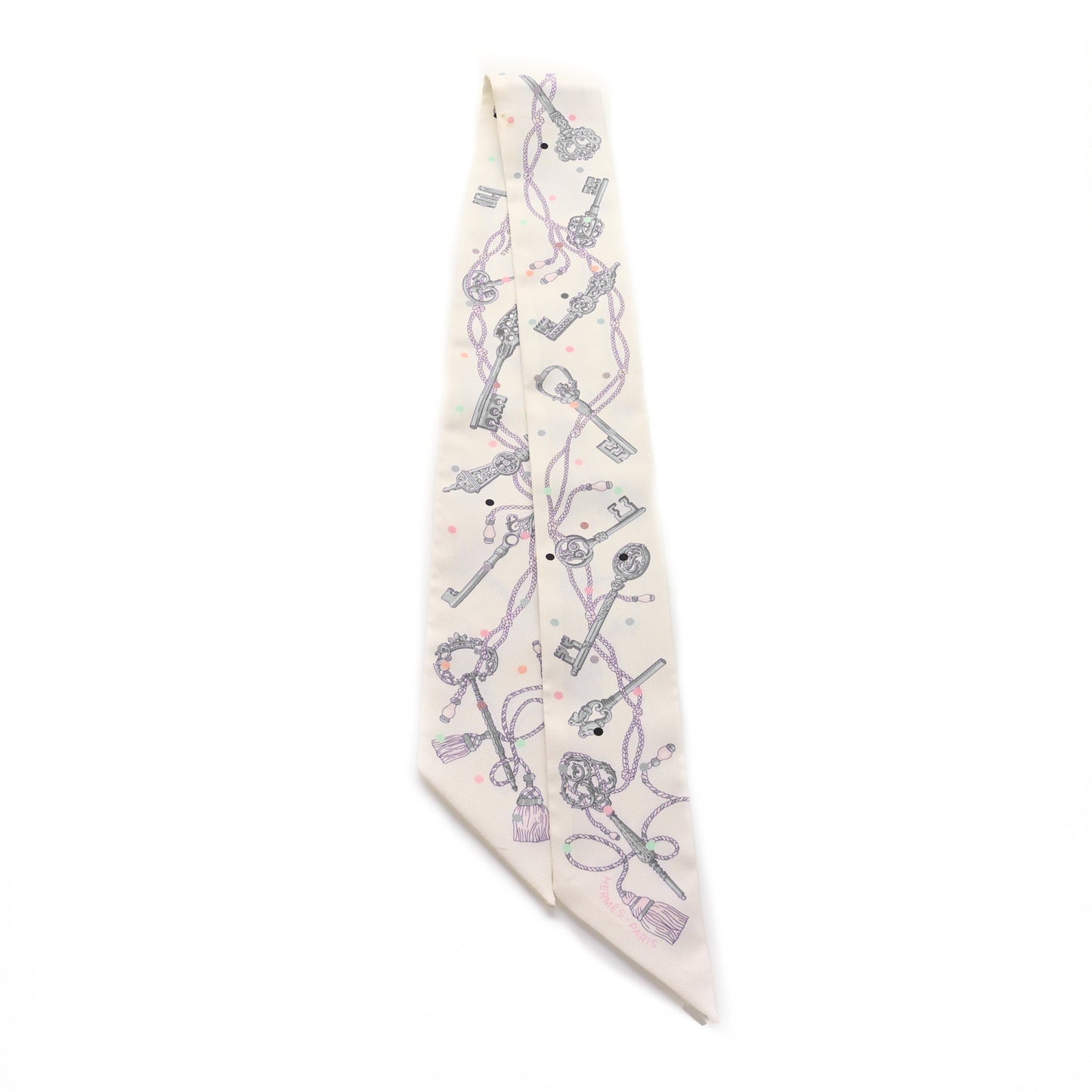 Silk Les Cles A Pois Twilly White Gris Acier