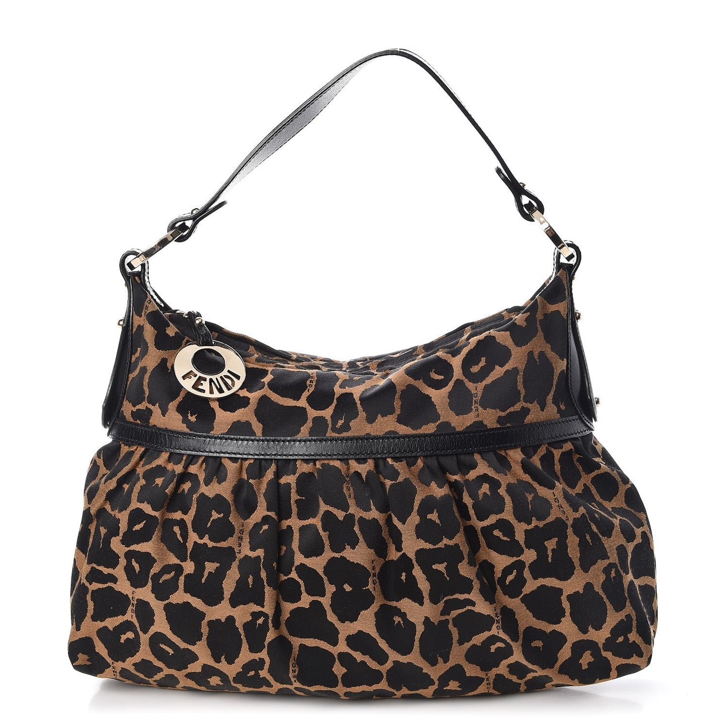 Jacquard Leopard Print Chef Hobo Tobacco