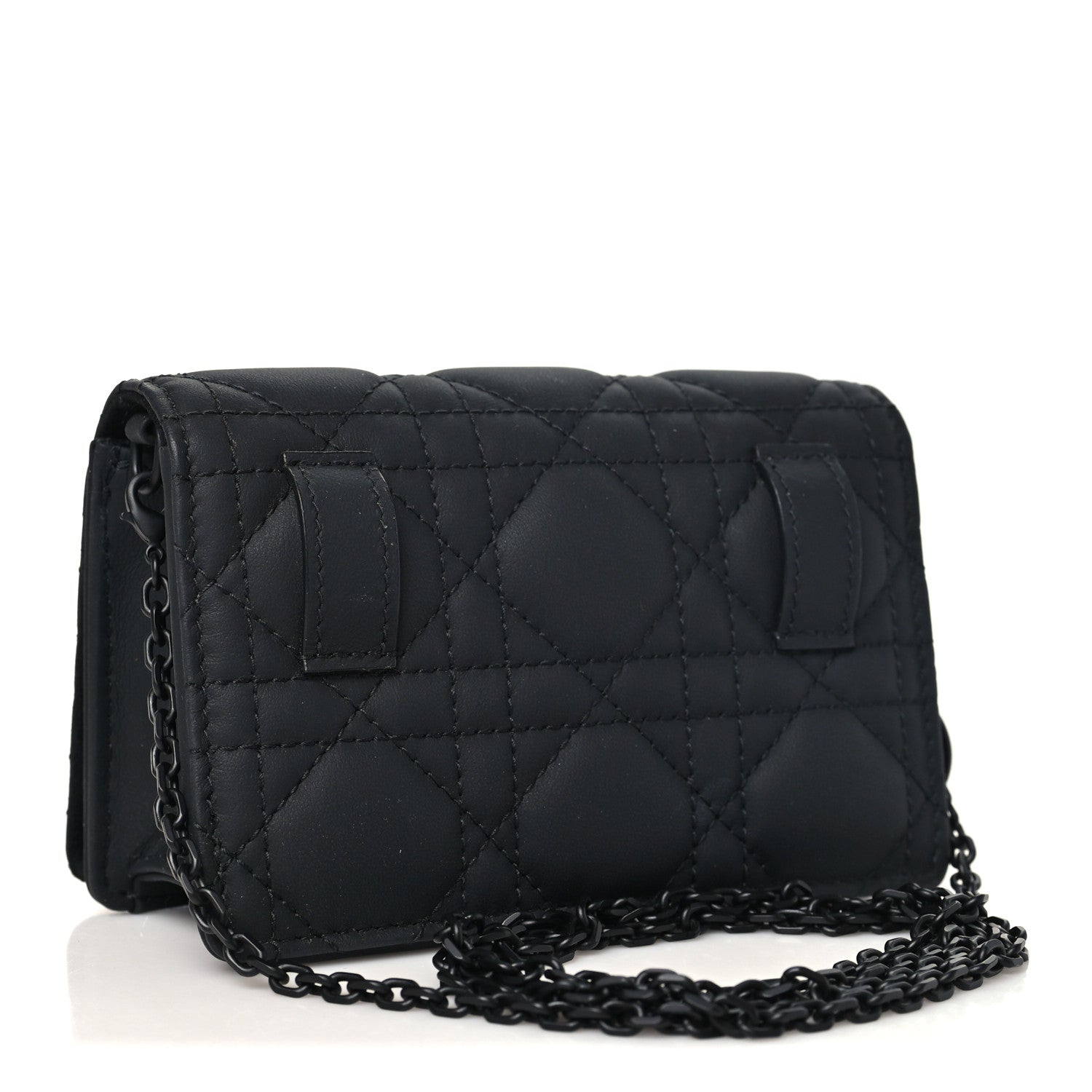 Christian Dior Ultra Matte Calfskin Cannage Mini Waist Pouch on Chain Black 3 of 10