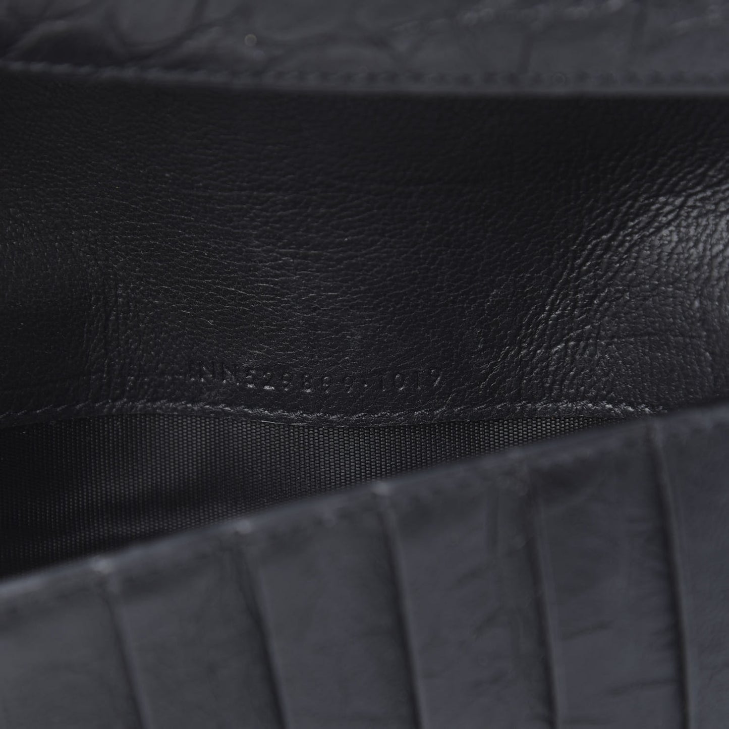 Crocodile Embossed Sheepskin Mens Zip Around Continental Wallet Black