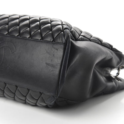 Chanel Lambskin Quilted Medium New Bubble North South Tote Black 7 of 10