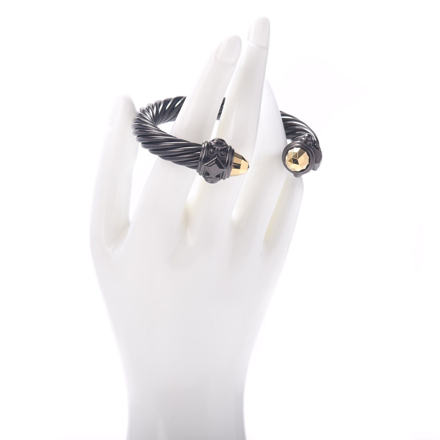 Aluminum 10mm Renaissance Cable Bracelet Black Gold