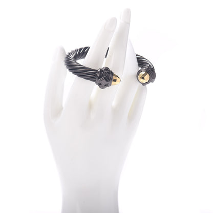 David Yurman Aluminum 10mm Renaissance Cable Bracelet Black Gold 2 of 5