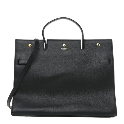 Burberry Grainy Calfskin Large Title Bag Black 1 of 14