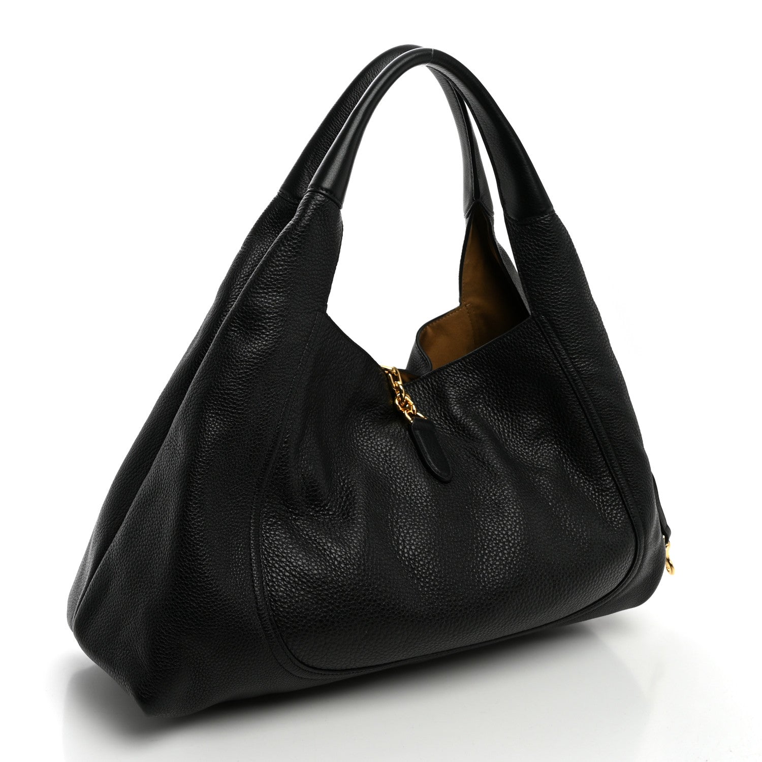 Gucci Grained Calfskin Softbit Maxi Shoulder Bag Black 4 of 10