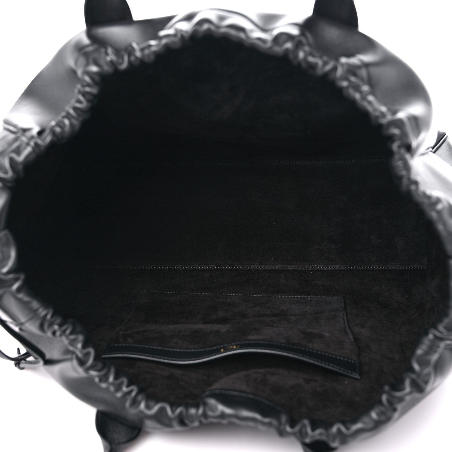 Celine Smooth Calfskin Cuir Triomphe Cabas Drawstring Black 5 of 8