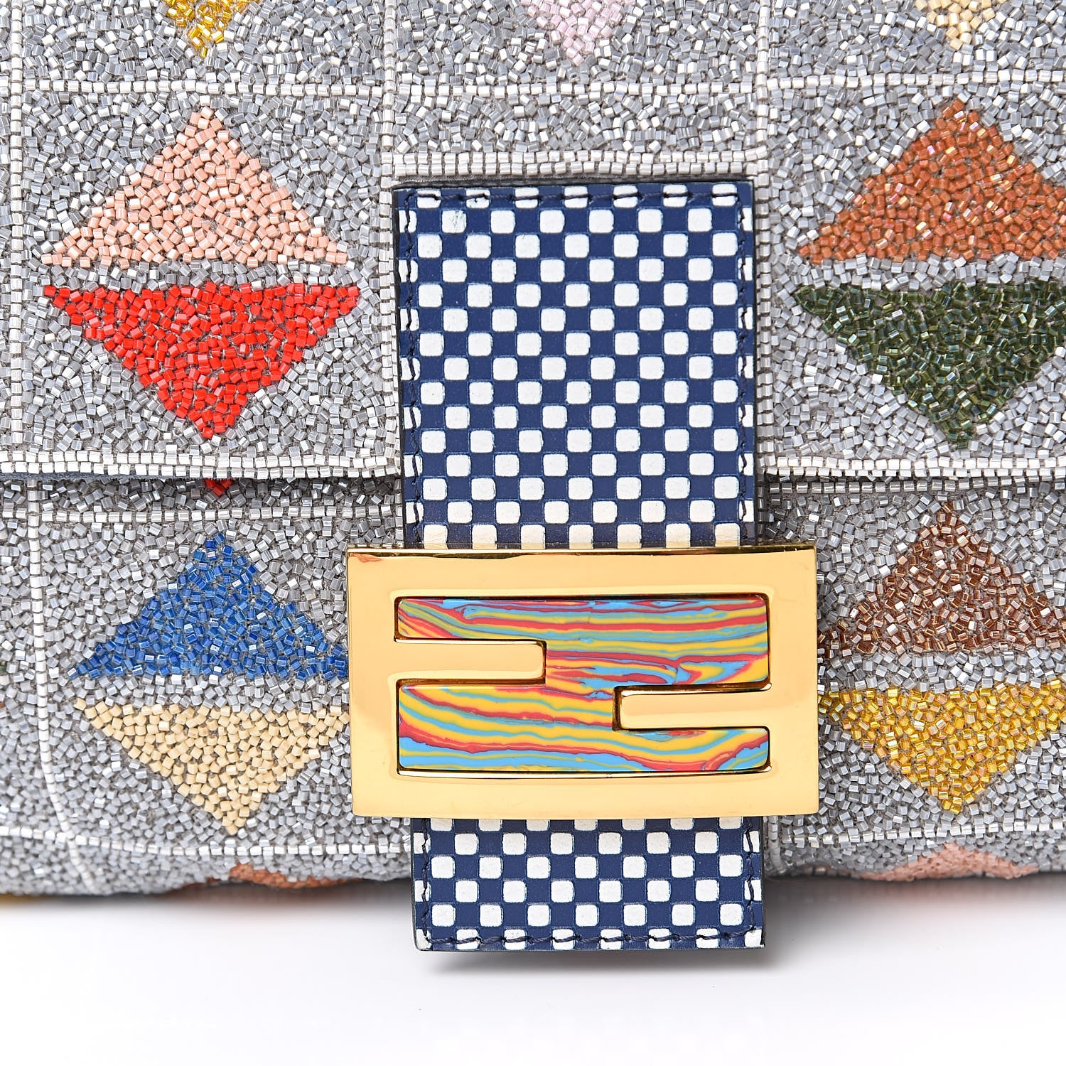 Fendi Beaded Embroidered Baguette Multicolor 11 of 11
