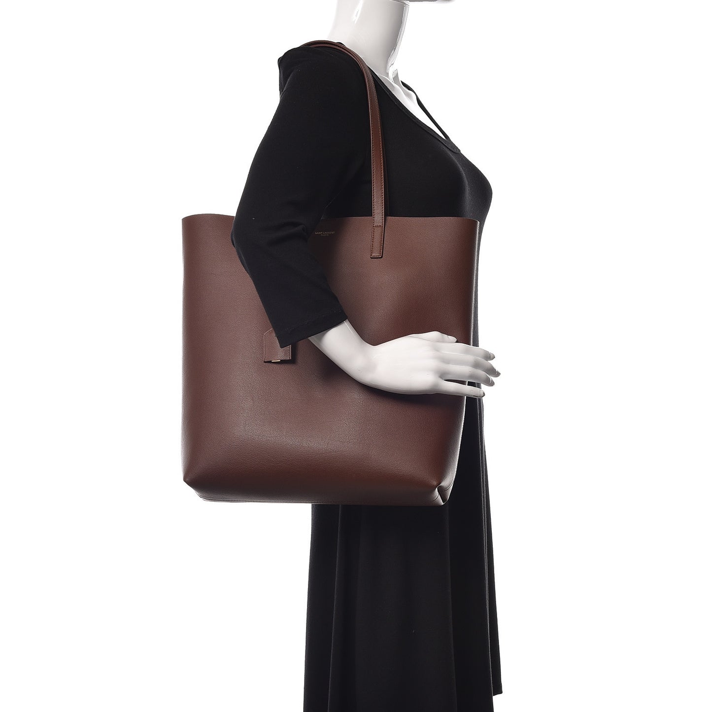 Calfskin Medium Shopping Tote Old Brandy