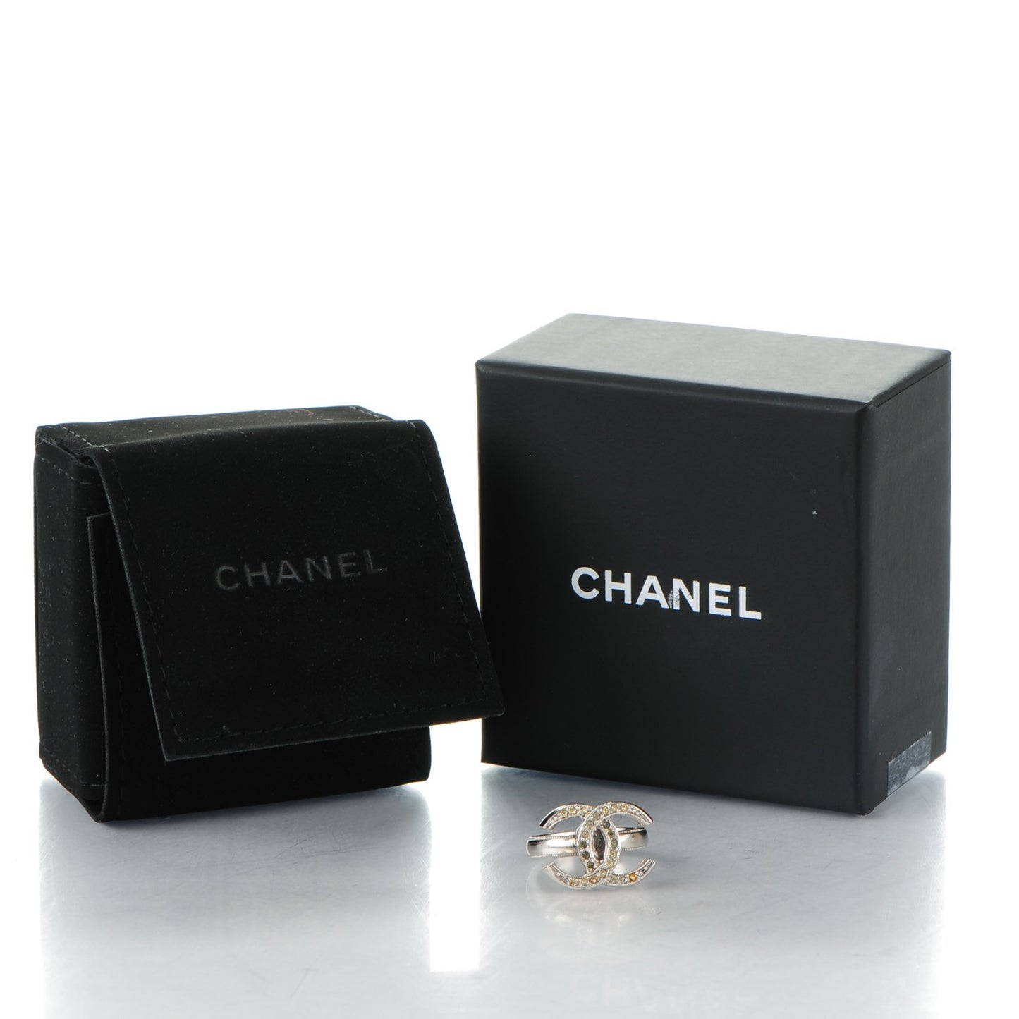 Crystal CC Ring 52 6 Silver