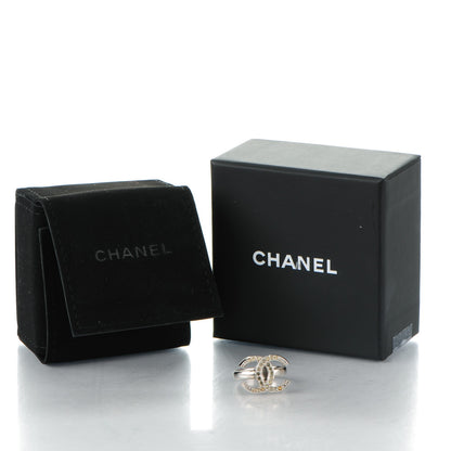 Chanel Crystal CC Ring 52 6 Silver 5 of 5