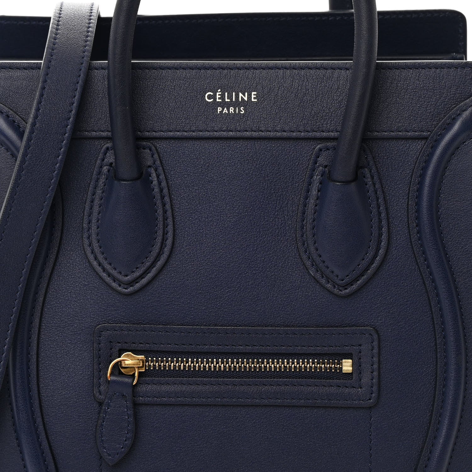 Celine Smooth Calfskin Nano Luggage Navy Blue 8 of 16