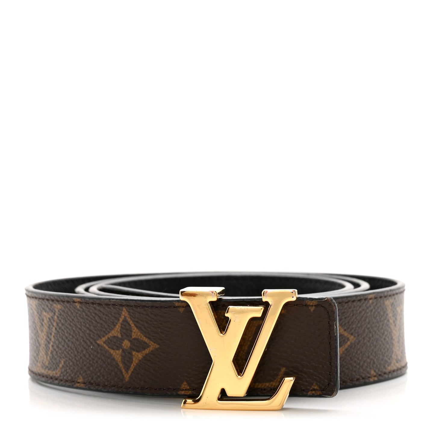 Calfskin Monogram 30mm LV Initiales Reversible Belt 90 36 Black