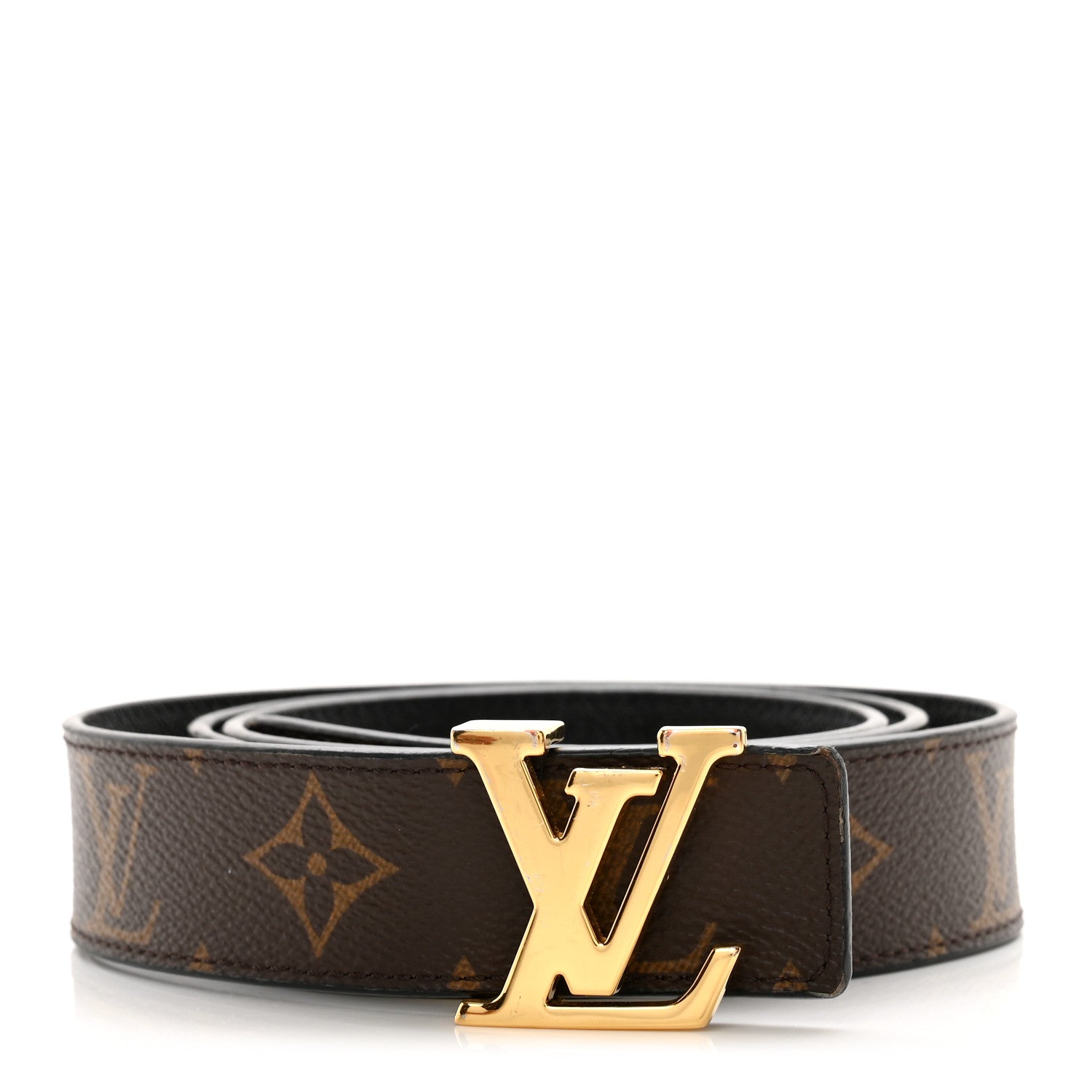 Louis Vuitton Calfskin Monogram 30mm LV Initiales Reversible Belt 90 36 Black 1 of 4