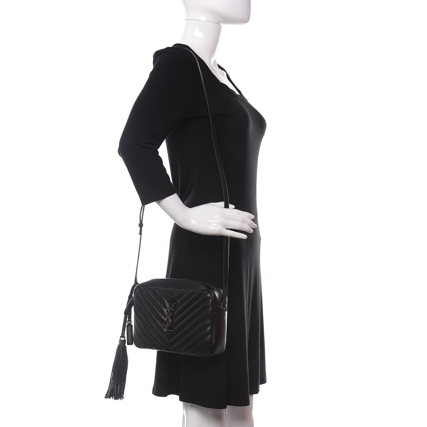 Calfskin Matelasse Monogram Lou Camera Bag Black
