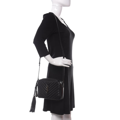 Saint Laurent Calfskin Matelasse Monogram Lou Camera Bag Black 2 of 9
