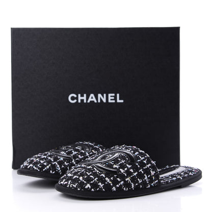 Chanel Tweed CC Flat Mules S Black 11 of 11